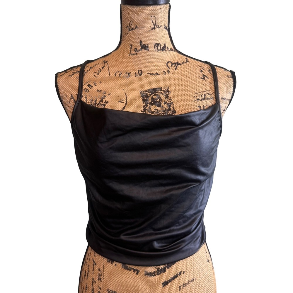 Joocy Babi Womens Y2K Going Out Party Clubwear Grunge Cami Crop Top Black Large